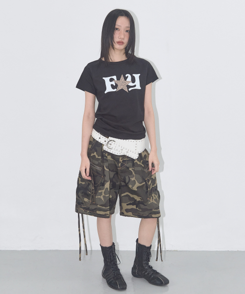 FY LEOPARD TEE (BLACK) F25QB100