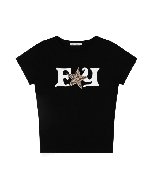 FY LEOPARD TEE (BLACK) F25QB100