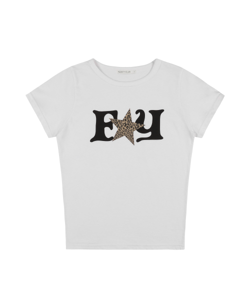 FY LEOPARD TEE (WHITE) F25QB100