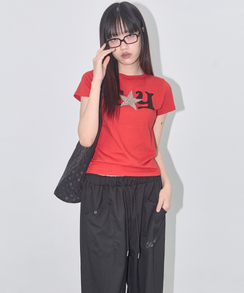 FY LEOPARD TEE (RED) F25QB100