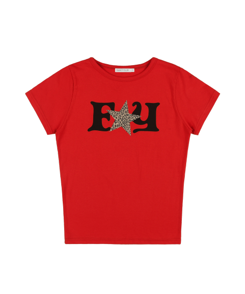 FY LEOPARD TEE (RED) F25QB100
