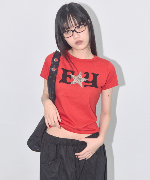 FY LEOPARD TEE (RED) F25QB100
