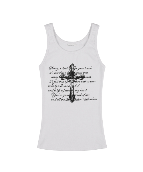 FRONT CROSS SLEEVELESS (WHITE) F25QB113