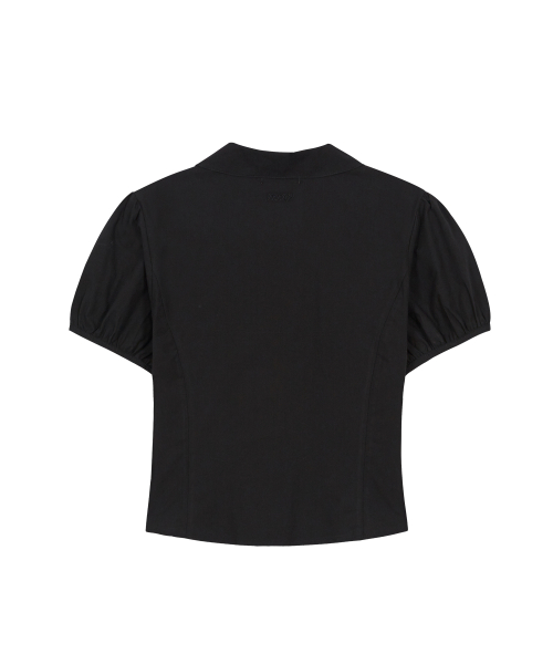 Pintuck Frill Blouse Black