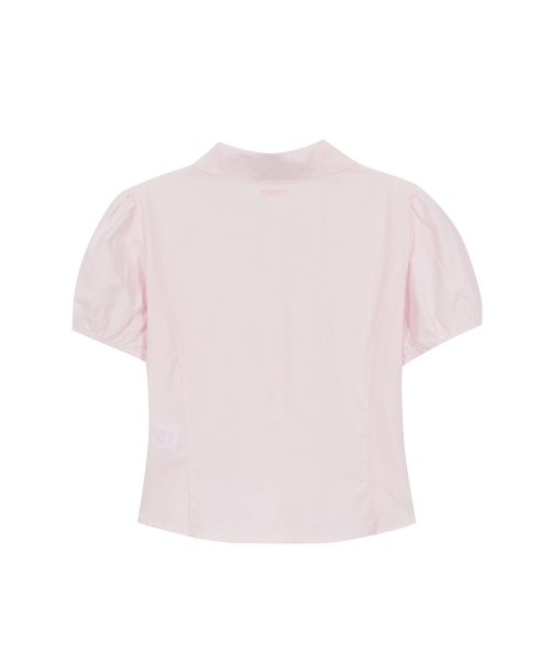 Pintuck Frill Blouse Pink