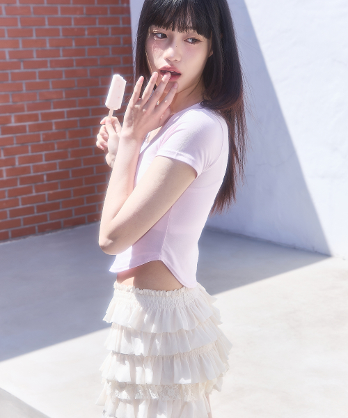 Cancan Frill Skirt Pants Ivory
