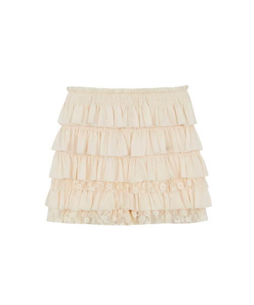Cancan Frill Skirt Pants Ivory