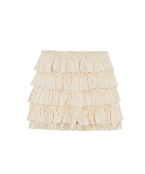 Cancan Frill Skirt Pants Ivory