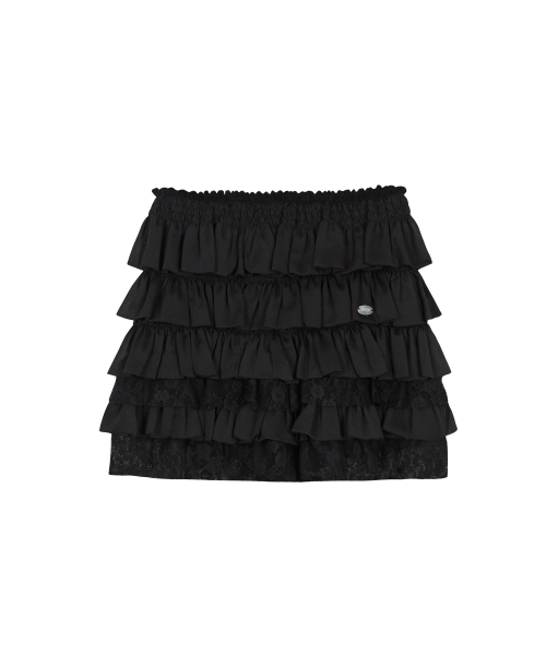 Cancan Frill Skirt Pants Black
