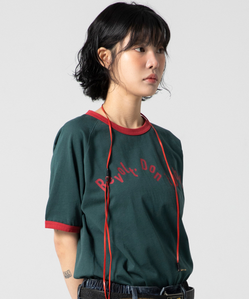 GT127 노스탤지어 배색 링거 티셔츠 (GREEN)