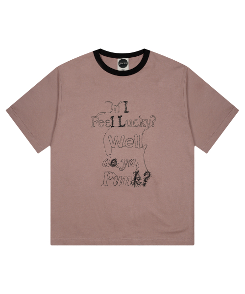 GT129 더티 해리 라인 자수 티셔츠 (PINK)