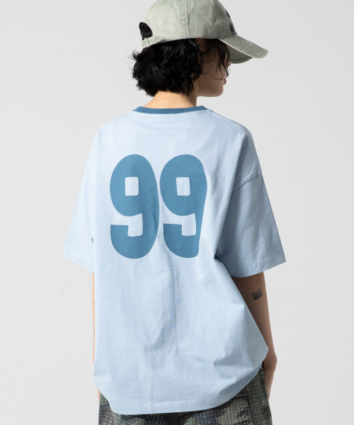 GT124 넘버링 스타 아플리케 티셔츠 (BLUE)