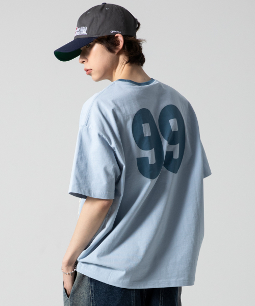 GT124 넘버링 스타 아플리케 티셔츠 (BLUE)