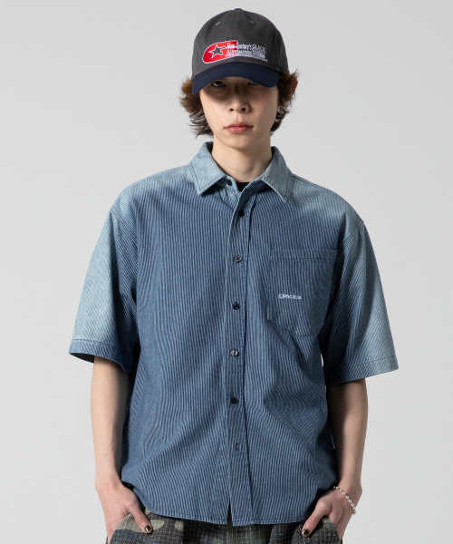 GS014 썬번 히코리 스트라이프 셔츠 (NAVY)