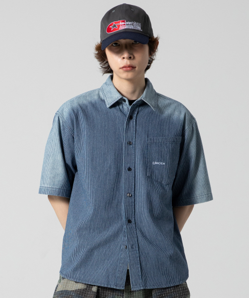 GS014 썬번 히코리 스트라이프 셔츠 (NAVY)