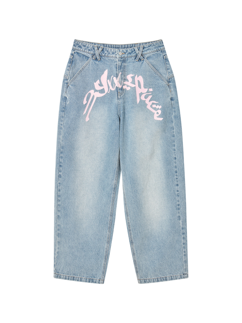 GRAFFITY DENIM PANTS LIGHT BLUE