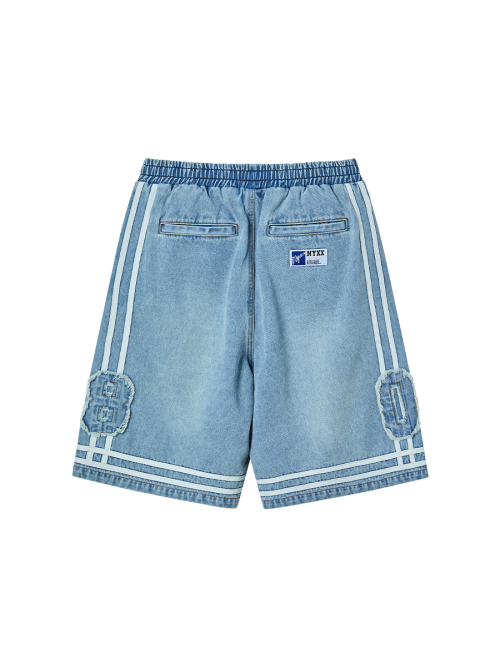 BASKETBALL DENIM HALF PANTS LIGHT BLUE