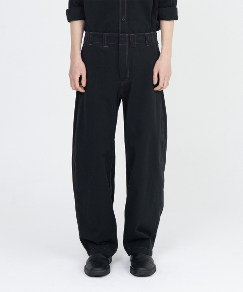 W Washed Work Pants, Black
