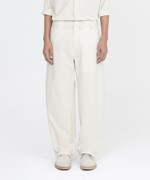 W Washed Work Pants, Ecru