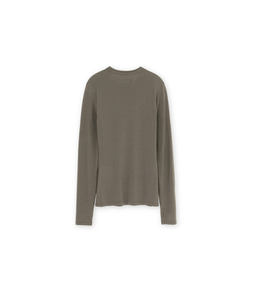 W Seethrough Long Sleeve, Brown