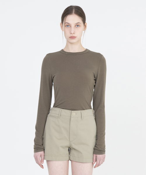 W Seethrough Long Sleeve, Brown