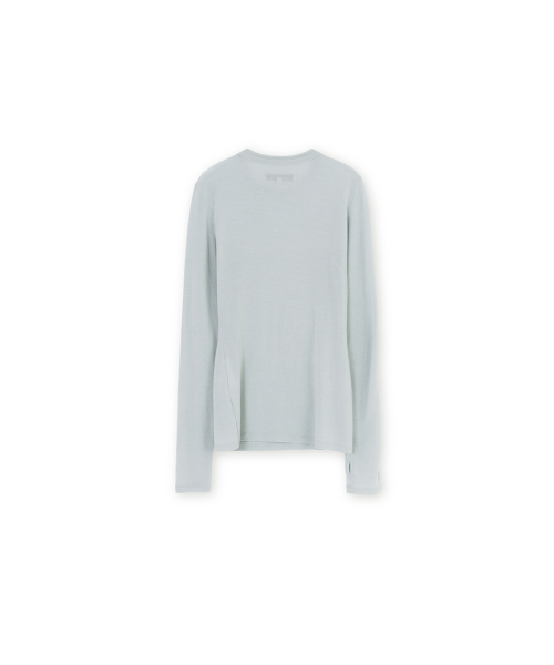 W Seethrough Long Sleeve, Blue Grey