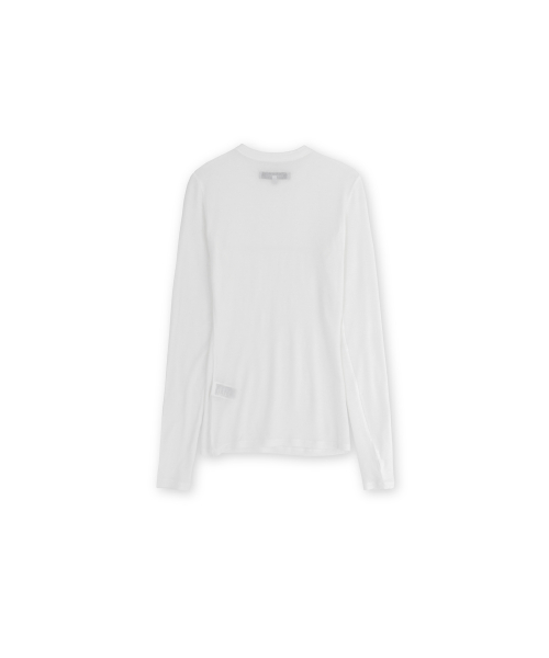 W Seethrough Long Sleeve, White