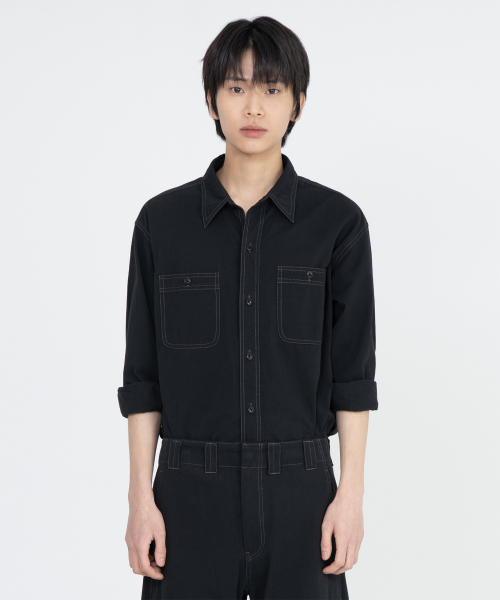 Washed Work Shirt, Black