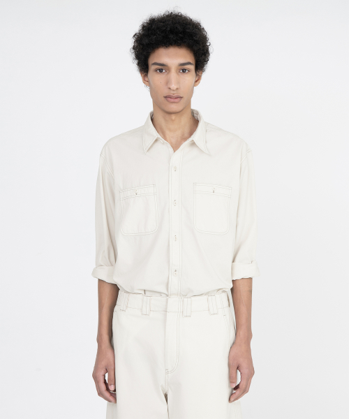 Washed Work Shirt, Ecru