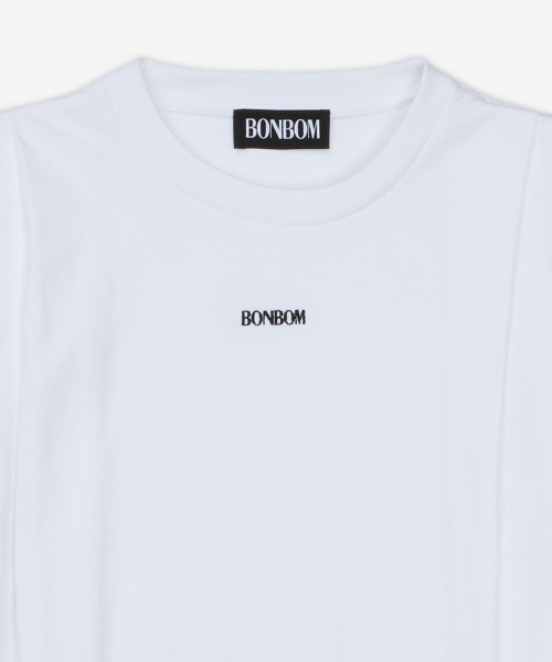 풀 숄더 오버사이즈 티셔츠 - 화이트 / BPT25TSHIRT122