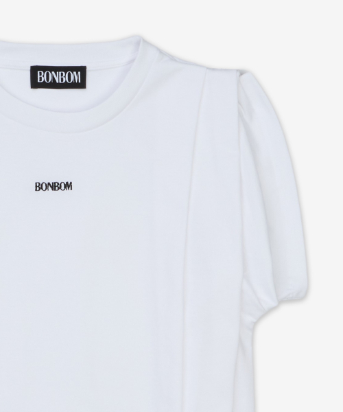 풀 숄더 오버사이즈 티셔츠 - 화이트 / BPT25TSHIRT122
