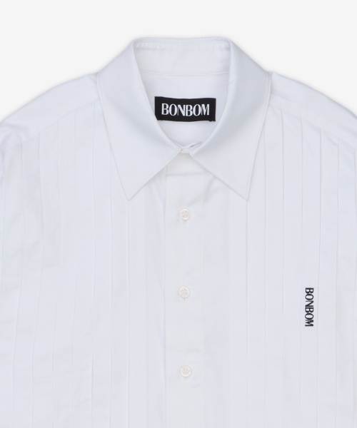 프론트 플리트 셔츠 - 화이트 / BPT25SHIRT7