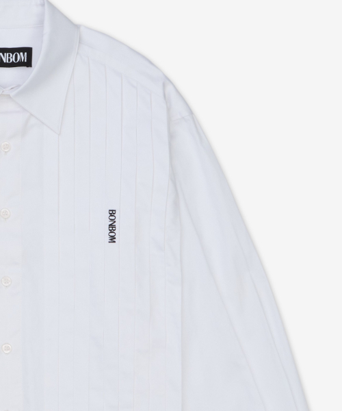 프론트 플리트 셔츠 - 화이트 / BPT25SHIRT7