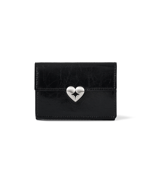 HEARTY TRIPLE WALLET - BLACK