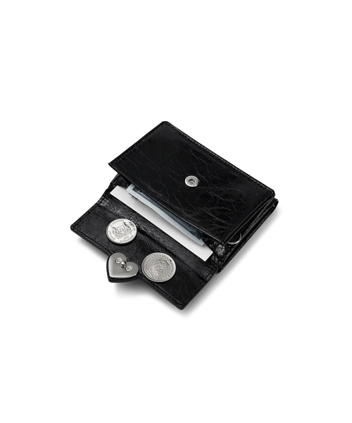 HEARTY TRIPLE WALLET - BLACK