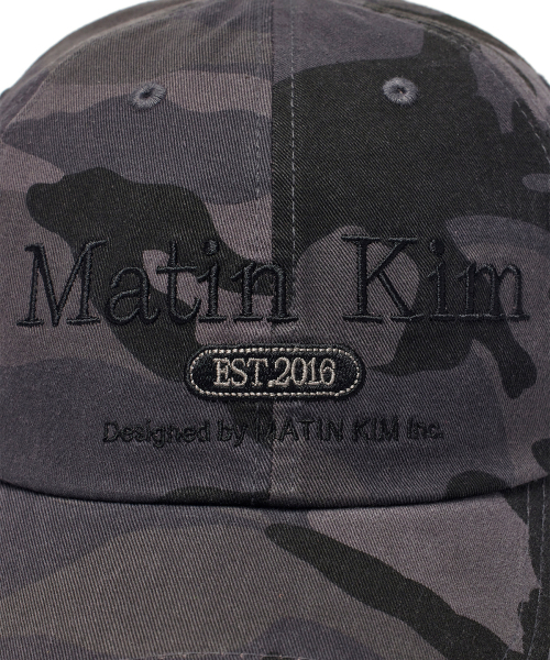 CAMOUFLAGE LOGO BALL CAP IN CHARCOAL