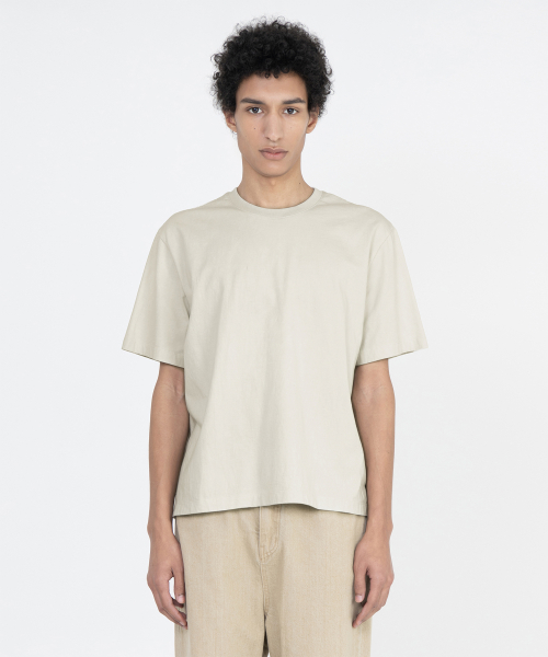 Washed Waist Cut T Shirt, Beige