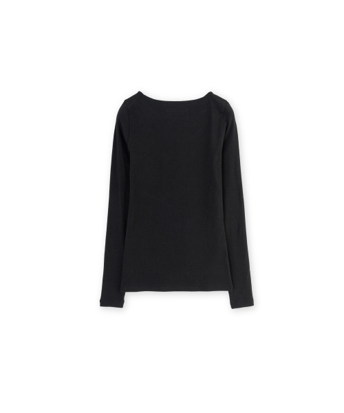 W Boatneck Long Sleeve, Black