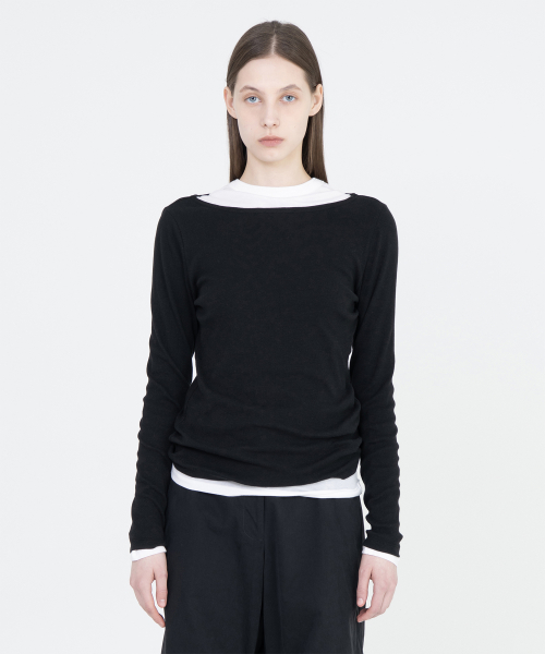 W Boatneck Long Sleeve, Black