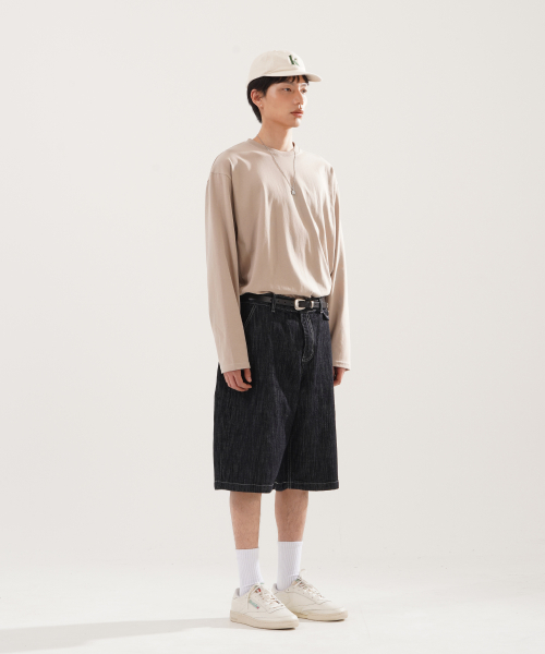 Dobby Slub Bermuda Pants Indigo NSSP2621