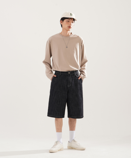 Dobby Slub Bermuda Pants Indigo NSSP2621