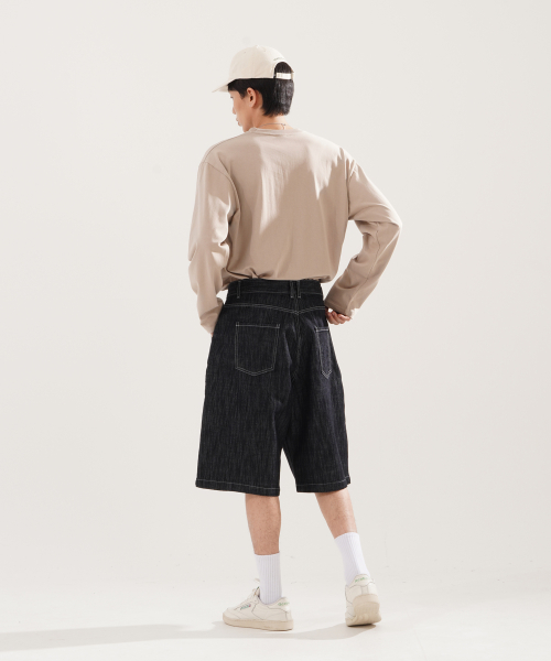 Dobby Slub Bermuda Pants Indigo NSSP2621