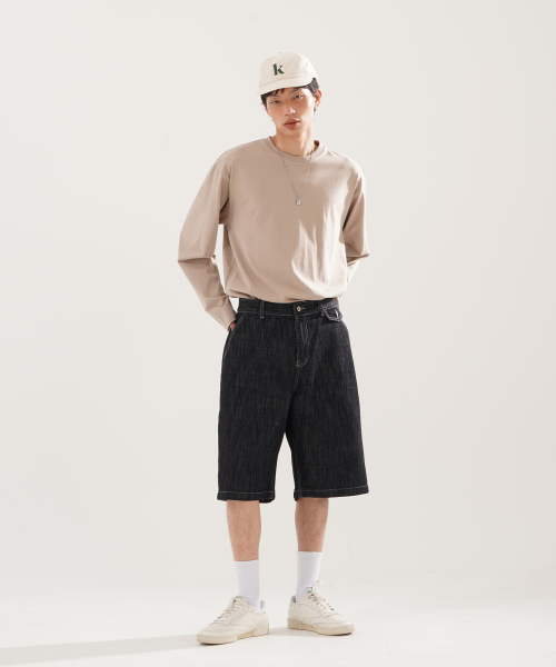 Dobby Slub Bermuda Pants Indigo NSSP2621