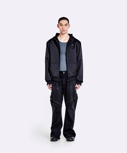Oversized Hoodie zip-up - Secret black