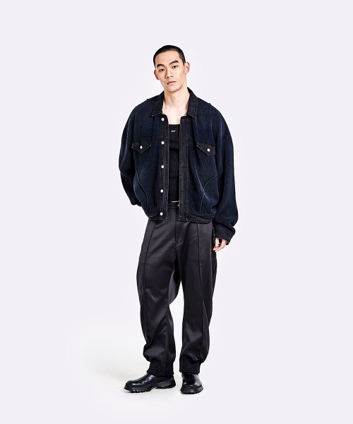 Denim knit Jacket - Black