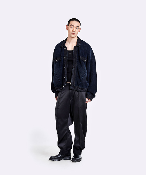 Denim knit Jacket - Black