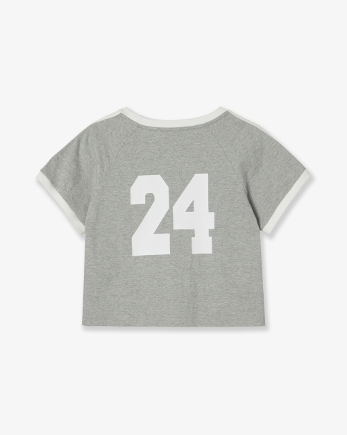 ATHLETE STRIPE HALF T-SHIRTS [MELANGE GREY]