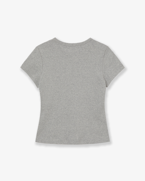 APPLIQUE LOGO TEE [MELANGE GREY]