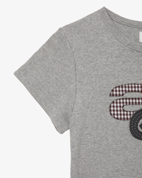APPLIQUE LOGO TEE [MELANGE GREY]