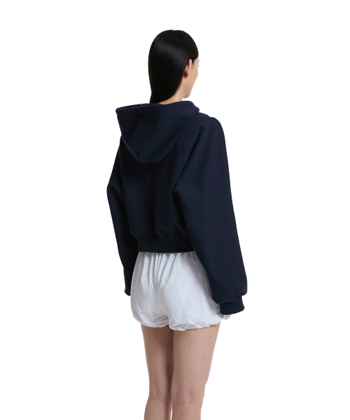 Padded Shoulder Hoodie Jacket_Navy